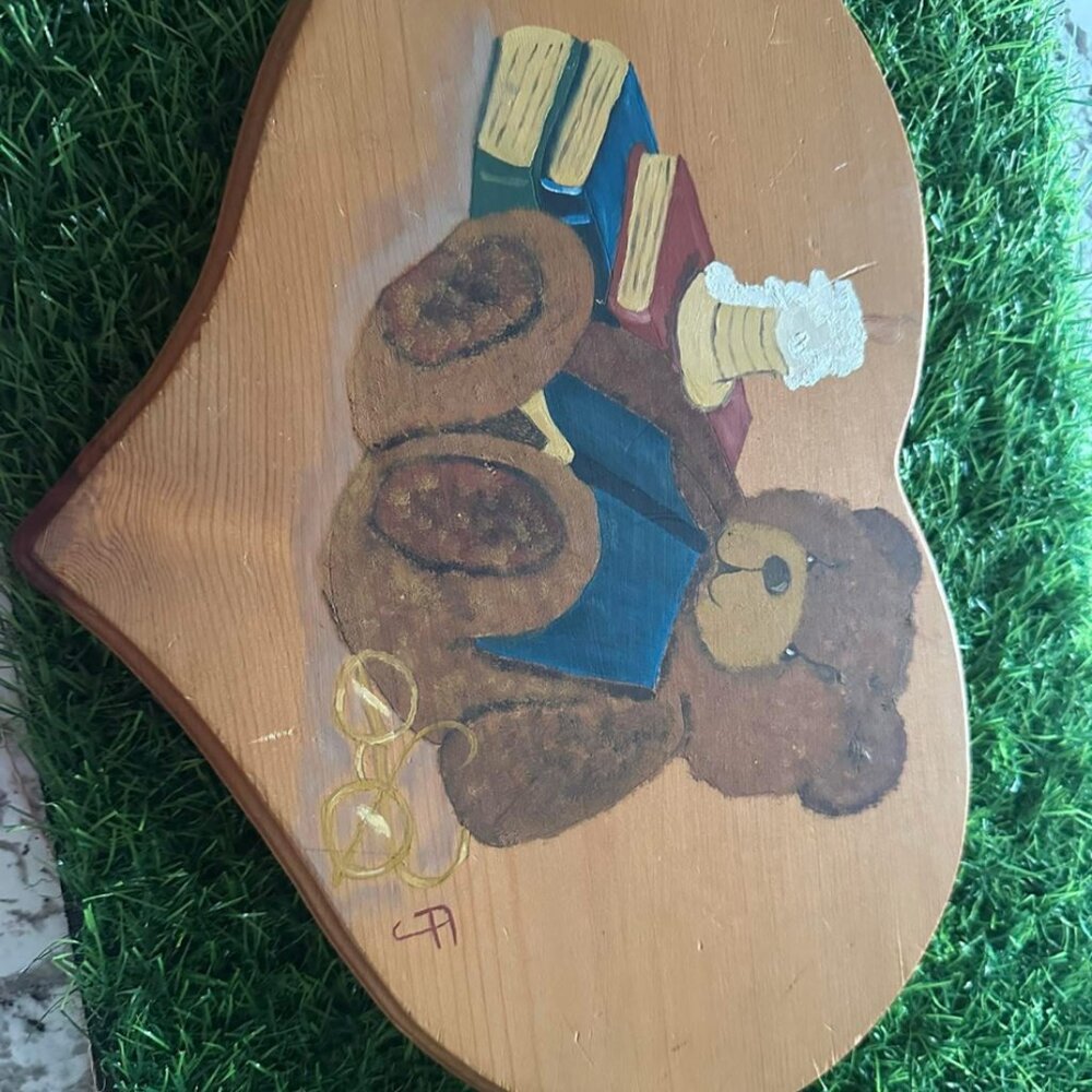 Hand painted Teddy Bear Heart